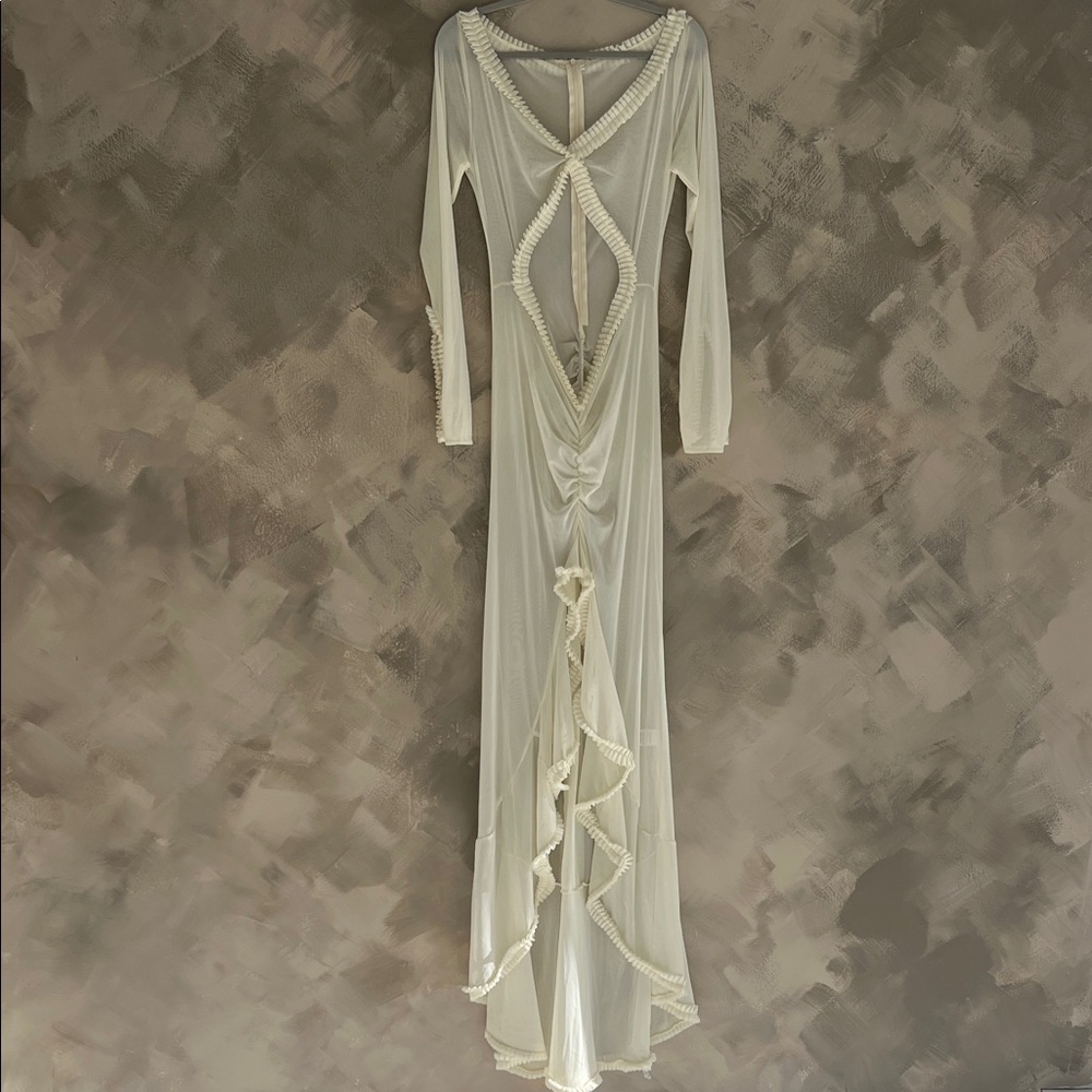 Maternity Sheer Long Sleeve Dress